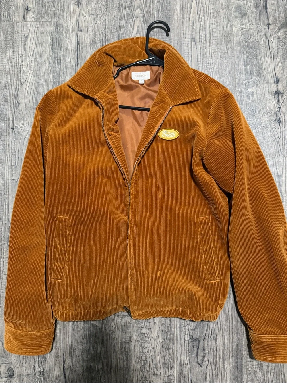 Brixton Corduroy Utopia Bomber Jacket in Rust